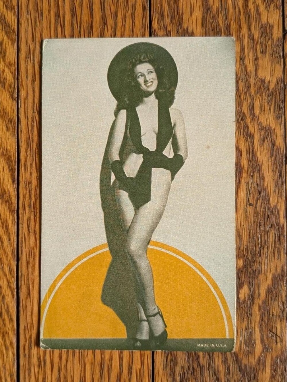 Vintage 40's Arcade Card Photograph of Nude Burlesque Lady